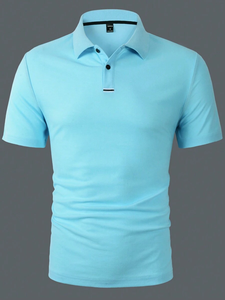T-shirt décontracté à manches courtes pour homme, couleur contrastée, style estival (coupe aléatoire), formel - Product Image 2