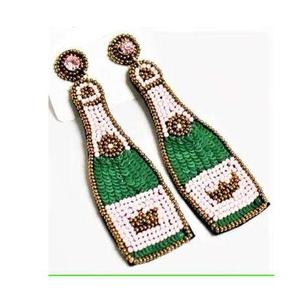 <b>Large</b> Embroidered Earrings Lightweight Embroidered crafts Earring Colored <b>Bead</b> Earring for Women - Product Image 1
