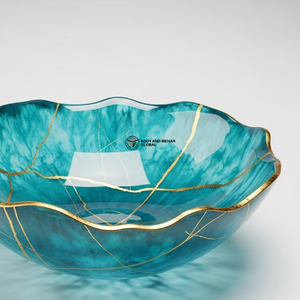 ชามเสิร์ฟตกแต่งรูปทรงคลื่นหลากสี ไล่เฉดสีส้ม ชมพู ม่วง ของตกแต่งศิลปะสมัยใหม่ ชามใส่ผลไม้ ขนมขบเคี้ยว - Product Image 2