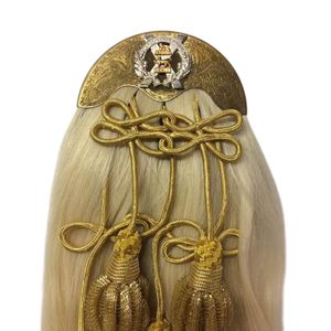 Este es un sporran de crin de caballo de gala completo de los Seaforth Highlanders Other Ranks, con cantle de lingotes de oro y borlas. - Product Image 3