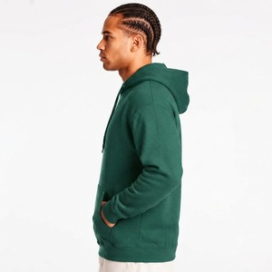 Sudadera con capucha verde para hombre con cremallera completa, forro polar, informal, con cordón, bolsillo canguro, manga larga, ajuste regular - Product Image 6