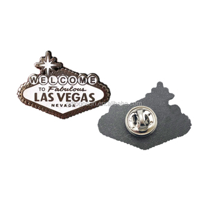 Chine Feuille Papier Collection USA Personnalisé <span class=keywords><strong>Las</strong></span> <span class=keywords><strong>Vegas</strong></span> Bienvenue Signe Souvenir Pin Badge Métal Logo Personnalisé Épinglette - Product Image 1