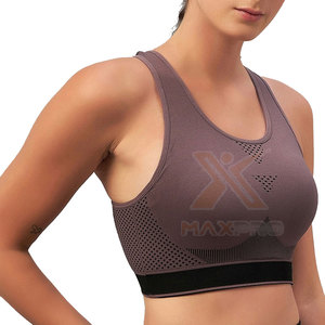 Hauts de yoga pour femmes fabriqués en usine - Design personnalisable, respirant, style simple, maintien élevé, Spandex/Nylon, couleur unie - Product Image 2