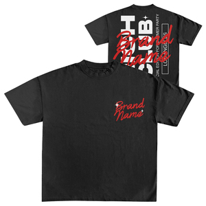T-shirt noir à manches courtes pour homme, coupe classique, col rond, imprimé lettres, en jersey de coton, style streetwear, de votre marque - Product Image 1