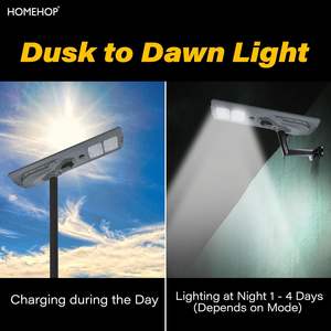 Farola Solar para Exteriores Homehop, Impermeable, 400W, con Sensor de Movimiento, 90 LED, con Control Remoto, para Estacionamientos, Caminos y Estadios - Product Image 5