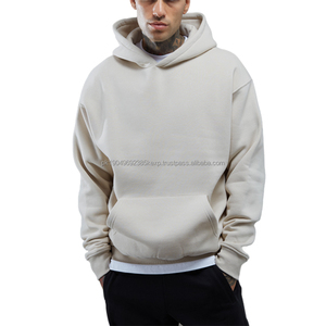 Sweats à capuche pour hommes poche surdimensionnée sweats à capuche fonctionnels impression bouffante streetwear épaules tombantes sweat à capuche en coton lourd pour hommes - Product Image 5