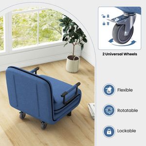 Sofá Cama Convertible 3 en 1 con Respaldo Ajustable en 5 Posiciones y Almohada Lumbar - Product Image 6