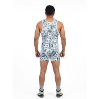 Combinaison de compression personnalisée pour homme, débardeur respirant dos nageur, design sublimé, étiquette OEM, combinaison de sport 82% polyester/18% élasthanne