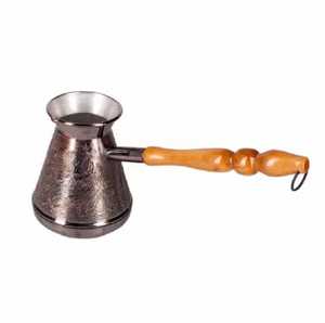 Cafetera Turca de Cobre Martillado Cezve, Juego de Cafetera Ibrik para Estufa con Mango Largo de Latón y Cuchara de Madera - Product Image 2