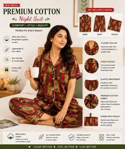 Conjunto de Pijama de Algodón con Estampado de Tigre y Rayas para Mujer, Diseño Artesanal Tradicional Hecho a Mano, Ropa de Dormir y para Estar en Casa - Product Image 5
