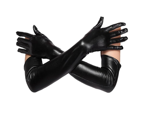 50cm <b>Long</b> Over Elbow Women Sheepskin Leather <b>Gloves</b> – Winter Warm Touchscreen Arm <b>Gloves</b> - Product Image 1