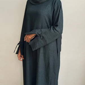 Nuevo Diseño de Kaftán, Abaya de Lino, Vestidos Musulmanes Casuales de Talla Grande, Hechos a Mano, Corte Holgado, Ropa Islámica Transpirable - Product Image 3