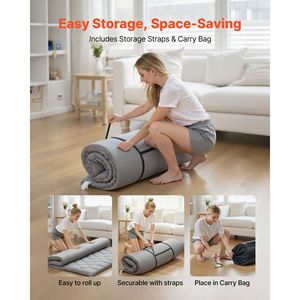 Materasso Tatami Giapponese Queen Size a 9 Strati, Futon Pieghevole con Borsa per il Trasporto, Materasso da Pavimento in Stile Giapponese a 9 Strati - Product Image 6