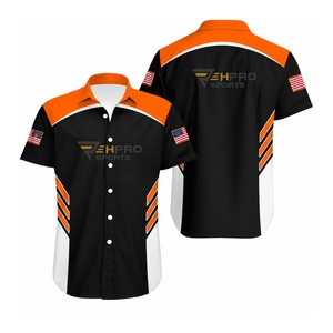 Chemises de course personnalisées à séchage rapide, boutonnées, avec logos pour équipe de pit crew F1, avec texte et design de couleur personnalisables - Product Image 3