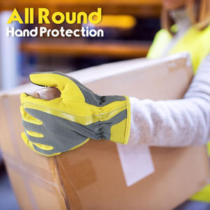 Guantes de Conducción de Cuero de Alta Calidad, Suaves, con Diseño Transpirable en la Parte Posterior de Spandex, Costuras Reforzadas, Pantalla Táctil, para Jardinería - Product Image 5