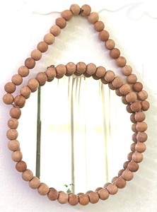 Collier Mala en perles de Bodhi en bois, design Art Déco, 5,0 mm d'épaisseur, ton naturel, poli, rond, accessoire spirituel en gros - Product Image 1