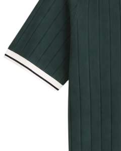 Polo de Manga Corta para Hombre, Color Verde Oscuro, con Cierre de Cremallera, Tejido de Punto, Cuello en Contraste, Fabricante Personalizado, Ropa Casual - Product Image 5