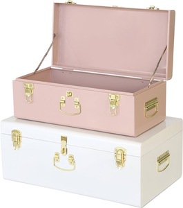 Caja de Metal Vintage Unicorn Handicrafts, Baúl Decorativo con Tapa con Bisagras y Asas, Duradero y Sostenible, Estilo Europeo para el Hogar - Product Image 6