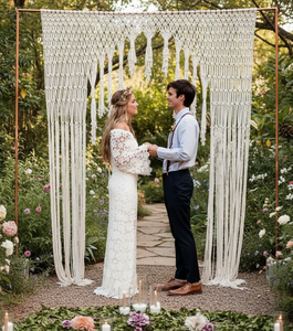 Cortina de Macramé Bohemia Hecha a Mano, de Algodón Ecológico, para Bodas, Ceremonias al Aire Libre, Eventos, Fiestas, Sesiones de Fotos y Hogar - Product Image 5