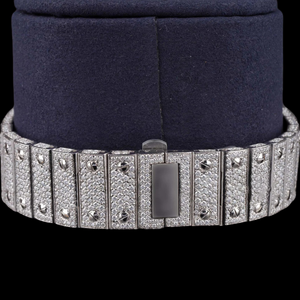 Reloj de Lujo con Incrustaciones de Moissanita y Acero Inoxidable, Movimiento de Cuarzo, Diseño Bicolor, Esfera de Cristal, Resistente al Agua 10 Bar, Cierre Oculto - Product Image 5