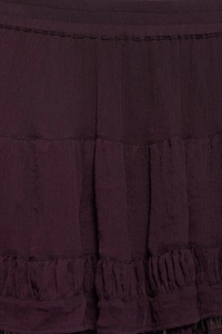 Jupe courte décontractée pour femme en mousseline de soie violette à volants, taille mi-haute élastique, couleur unie, tissu tissé, coupe classique - Product Image 5