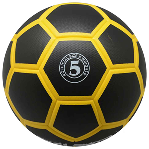 Ballon de football noir CORE FIELD, motif étoile dorée, design classique à panneaux, léger, durable, résistant à l'usure, écologique - Product Image 1