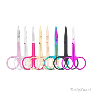 Professional Multi-Purpose <b>Small</b> Straight Stainless Steel Handle Right-Handed Eyebrow Scissors Sharp Salon Use Custom Logo - Product Image 6