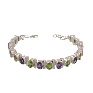 Classic 925 sterling silver elegant <b>love</b> red garnet tennis style <b>bracelet</b> party wear bezel set jaipur jewelry handmade for women - Product Image 2