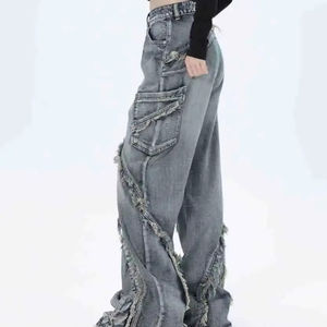 Jeans de Mezclilla para Mujer, Cintura Media, Estilo Moderno, Alta Calidad OEM, Nueva Llegada 2026, con Botones, Color Azul Claro - Product Image 3