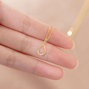 Collar de Plata de Ley 925 con Colgante de Zirconia en Forma de Gota de Agua, para Mujer, Regalo de Compromiso, Aniversario o Boda - Product Image 1