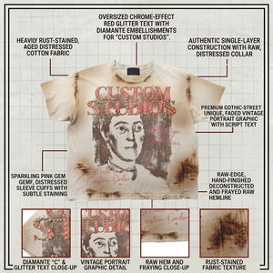 เสื้อยืดผู้ชาย Rare Peace Regular รุ่น High Street 280 กรัม ระบายอากาศได้ดี ทรงโอเวอร์ไซส์ แต่งคริสตัลสไตล์วินเทจ ผ้าฝ้าย - Product Image 4