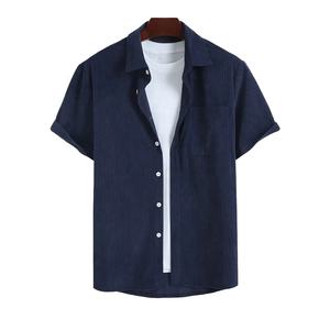 Camisa informal de manga corta para hombre, conjunto de 2 Uds., transpirable, de punto, talla grande, ligera, novedad de verano, venta al por mayor, 2025 - Product Image 2