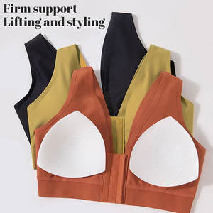 Sujetador deportivo de alta calidad para mujer, personalizado, con cuello en V, diseño cruzado, material de poliéster, para fitness. - Product Image 3