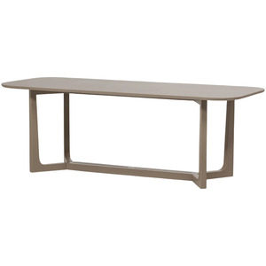 Table à manger rectangulaire moderne minimaliste en bois de manguier, plateau en bois massif, design stable, 6 places, meubles de salle à manger - Product Image 1