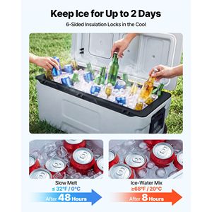Glacière rigide portable 106QT avec roulettes, étanche, maintien de la fraîcheur jusqu'à 48 heures - Product Image 3