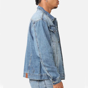Veste en jean brodée personnalisée unisexe à col montant et patchwork pour les boutiques de mode et le style personnel - Product Image 2
