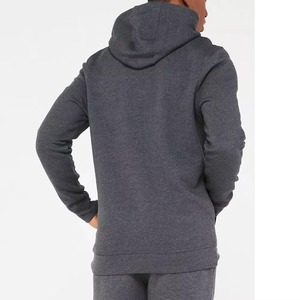 Ensemble sweat-shirt à capuche et pantalon de jogging pour homme, gris uni, tricoté, 100% coton, vêtements d'automne décontractés - Product Image 5