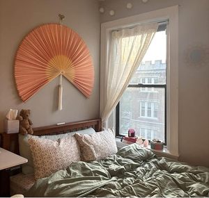 Handmade Bamboo <b>Wall</b> Fan <b>Wall</b> <b>Decor</b> Hanging Boho Vintage Interior Art for Home Decoration Wholesale Supplier - Product Image 2