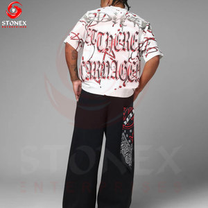 T-shirt personnalisé à col épais, 100% coton, t-shirts épais et unis, coupe ample pour homme - Product Image 6