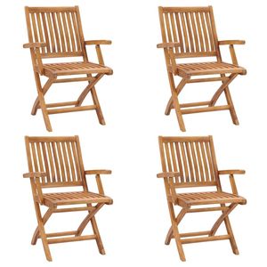 ชุดเก้าอี้สวนไม้สักแท้ 4 ตัว ดีไซน์พับได้มาตรฐาน - Product Image 1