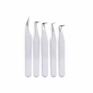 Pinces à cils en acier inoxydable de haute qualité avec pointes droites/courbées, antistatiques et durables pour l'application d'extensions de cils - Product Image 1