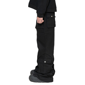 Wholesale Casual Paint Splatter Vintage Cargo <b>Pant</b> for Men Custom Multi Pocket Cotton Flare Stacked Sweat <b>Pants</b> - Product Image 3