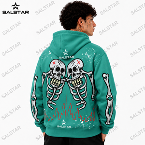 Men's <b>Gothic</b> Skeleton Graphic Green Hoodie <b>Jacket</b> Custom Printed Zip Up Hoodie Streetwear Casual Fashion Hooded <b>Jacket</b> - Product Image 2
