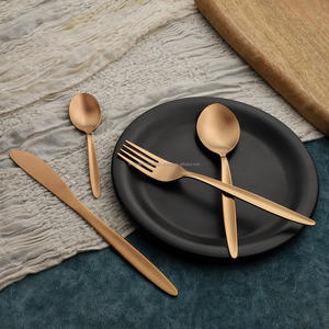 Ensemble de couverts/couverts en acier inoxydable pvd evy or rose Grade 202/304 cuillère brillante fourchette et couteau cuillère pour bébé-fabriqué en inde - Product Image 1