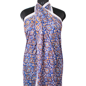 Eco-Friendly 100% Pure Cotton Multi-Color Lightweight Reversible Long Scarf Natural Dyes Hand Block Print Soft Mulmul <b>Sarong</b> - Product Image 6