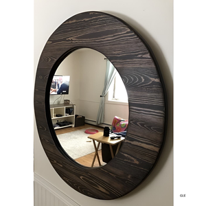 Modern Rustic Wood-Framed Full-Length Floor <b>Mirror</b> <b>Lightweight</b> Unbreakable Irregular Shape Wall Hanging Decor for Bedroom Living - Product Image 1