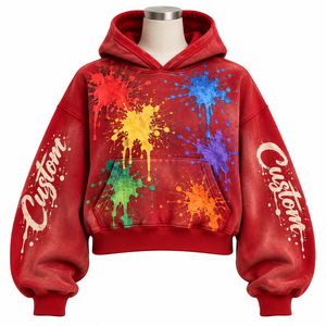 Sweat-shirts à capuche surdimensionnés en molleton 100 % coton, brodés en 3D avec une police artistique personnalisée, pour femmes et hommes, fabrication sur mesure par le fabricant d'origine (ODM), collection hiver premium. - Product Image 1