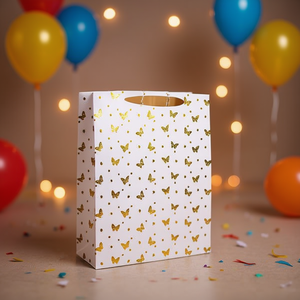 Sacchetto Regalo Ilan con Farfalle in Lamina d'Oro, Taglia L, Decorazione per Feste - Product Image 2