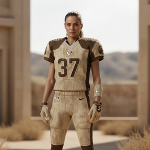 ชุดยูนิฟอร์มอเมริกันฟุตบอลประสิทธิภาพสูง แบบสั่งทำพิเศษ ชุดเสื้อและกางเกงแบบซับลิเมชั่น ป้องกันการเป็นขุย ระบายอากาศได้ดี ชุดสำหรับมืออาชีพ - Product Image 6