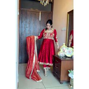 Vestido Anarkali de Seda Chinon con Dupatta y Conjunto de Pantalones Plazzo, Hermoso Salwar Kameez para Fiestas - Product Image 5